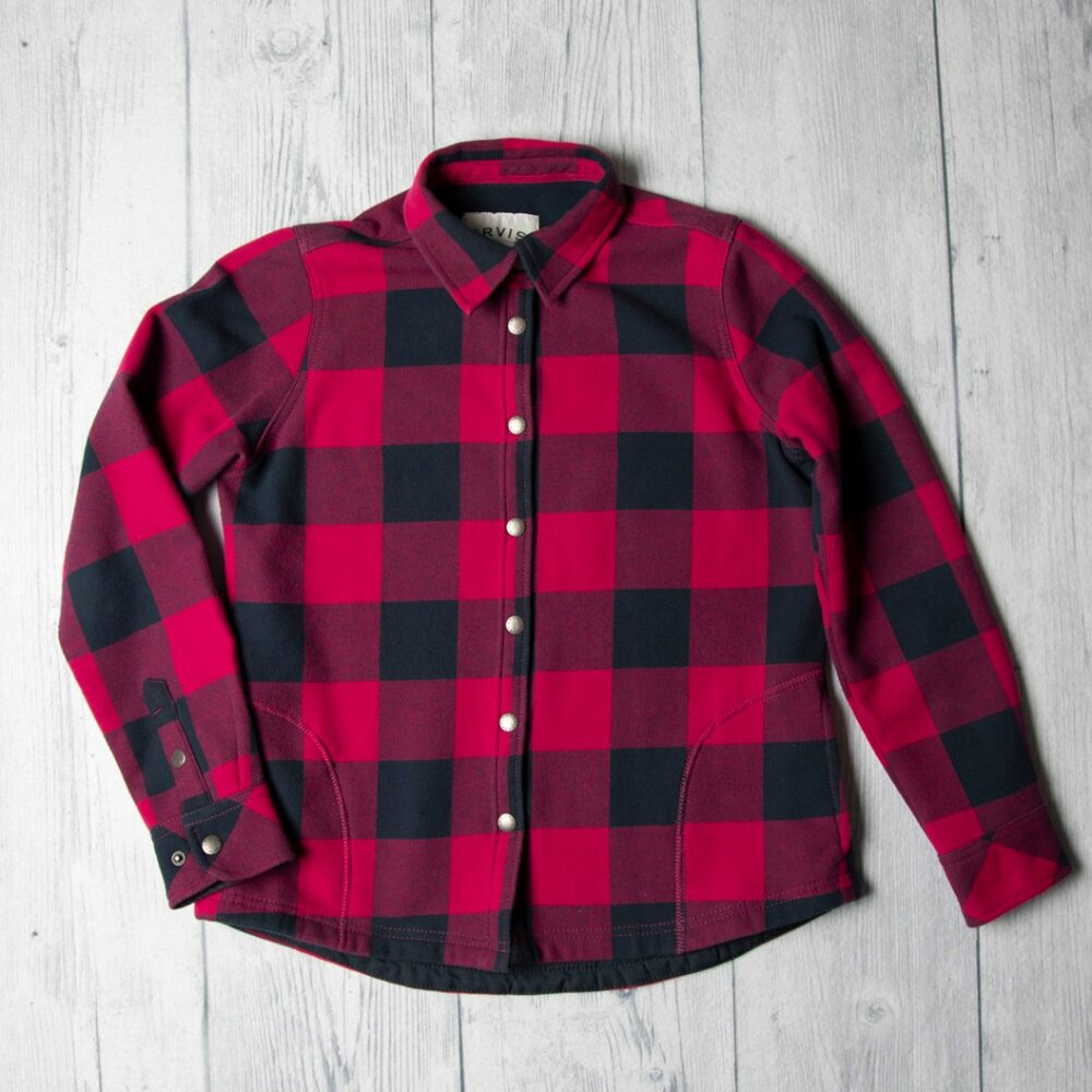 Orvis Shacket Fleece Lined Snap Buffalo Plaid Shirt Women’s Small Pink & Navy